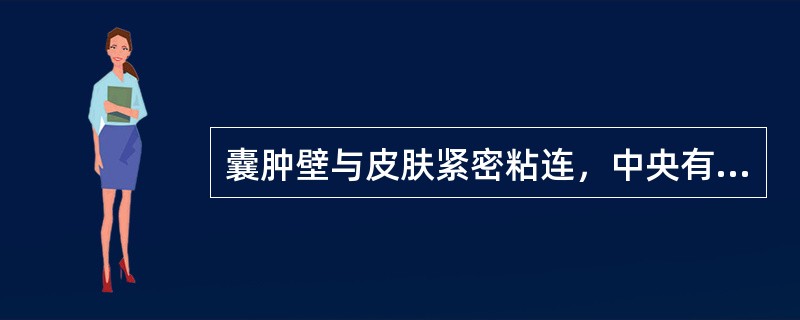 囊肿壁与皮肤紧密粘连，中央有一小色素点的是（）