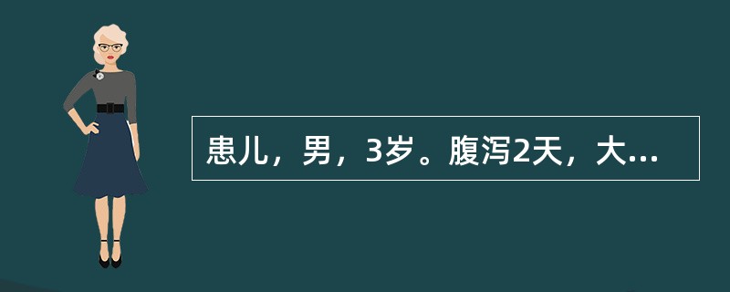 患儿，男，3岁。腹泻2天，大便如蛋花汤样，泻下急迫，气味秽臭，食欲不振，发热烦躁