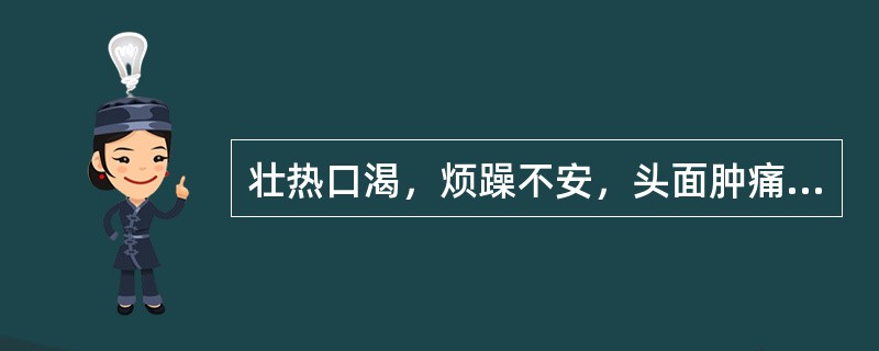 壮热口渴，烦躁不安，头面肿痛，咽喉疼痛加剧，舌红苔黄，脉数实，宜用（）