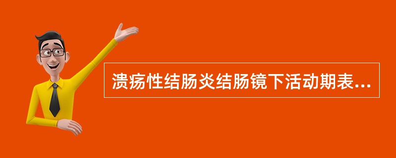 溃疡性结肠炎结肠镜下活动期表现为（）