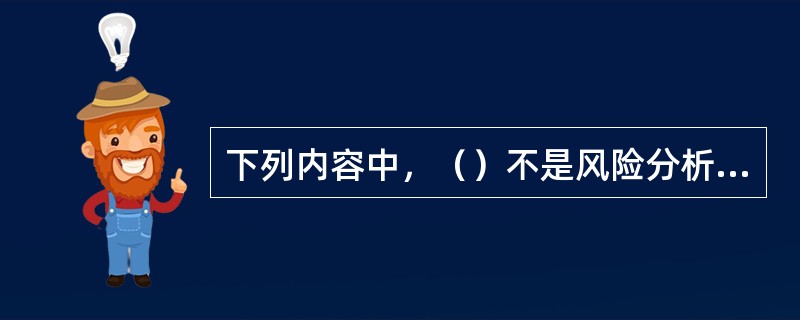 下列内容中，（）不是风险分析的内容。