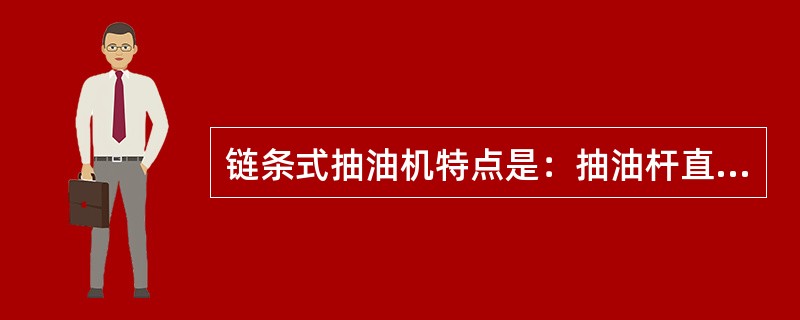 链条式抽油机特点是：抽油杆直接悬挂在抽油机的换向器上，采用对称布置，整机受力状态