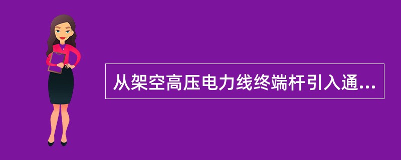 从架空高压电力线终端杆引入通信导航监视设施的高压电力线，宜采用铠装电缆或敷设在首