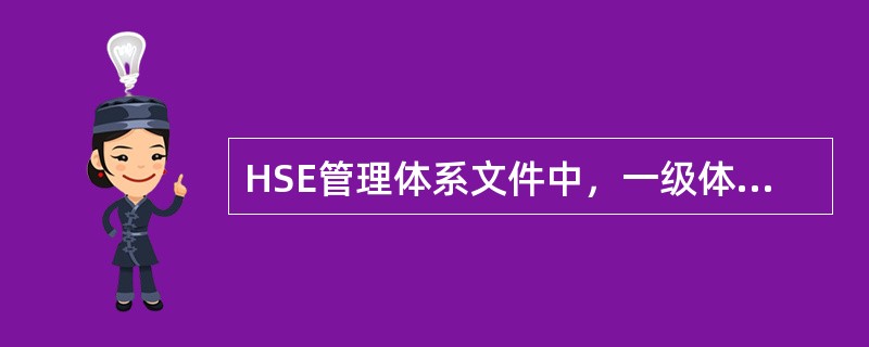 HSE管理体系文件中，一级体系文件是：（）