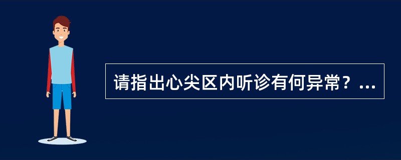 请指出心尖区内听诊有何异常？（）