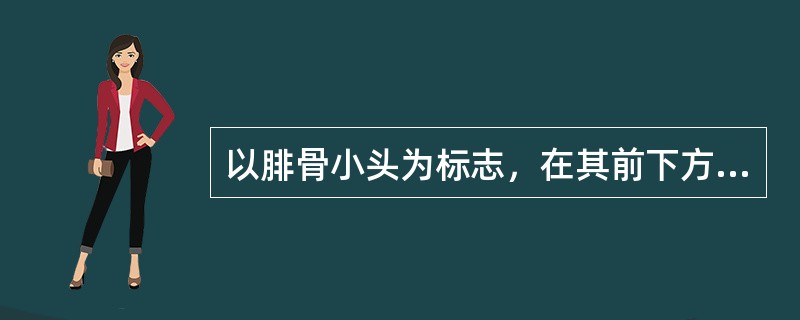 以腓骨小头为标志，在其前下方凹陷中定阳陵泉，此种取穴方法属()以立正姿势，手臂自