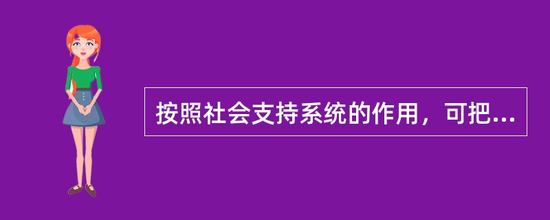 按照社会支持系统的作用，可把社会支持系统分为（）。