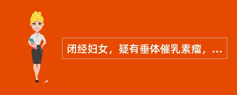 闭经妇女，疑有垂体催乳素瘤，CT示蝶鞍可疑。下列哪项检查对确诊最有意义()