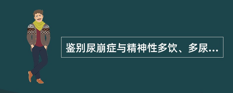 鉴别尿崩症与精神性多饮、多尿的试验是（）。