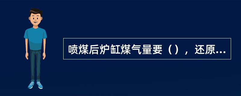 喷煤后炉缸煤气量要（），还原能力增加。