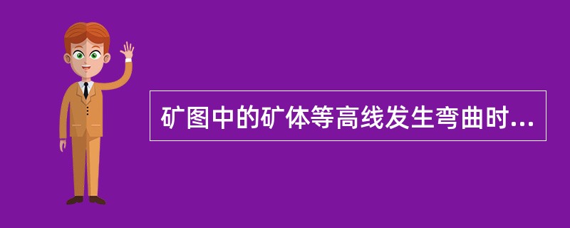 矿图中的矿体等高线发生弯曲时，表示矿体的()发生变化。