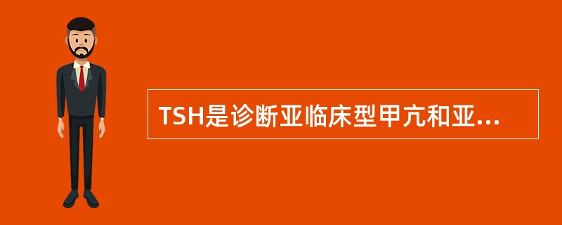 TSH是诊断亚临床型甲亢和亚临床型甲减的主要指标。