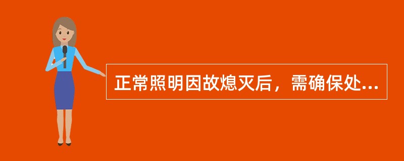 正常照明因故熄灭后，需确保处于潜在危险之中人员安全场所，（）设置安全照明。