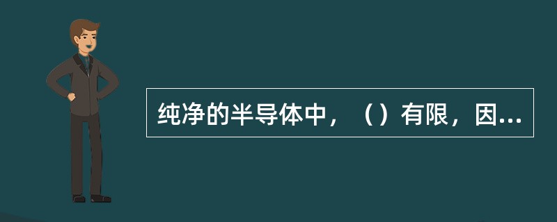 纯净的半导体中，（）有限，因而导电能力差。