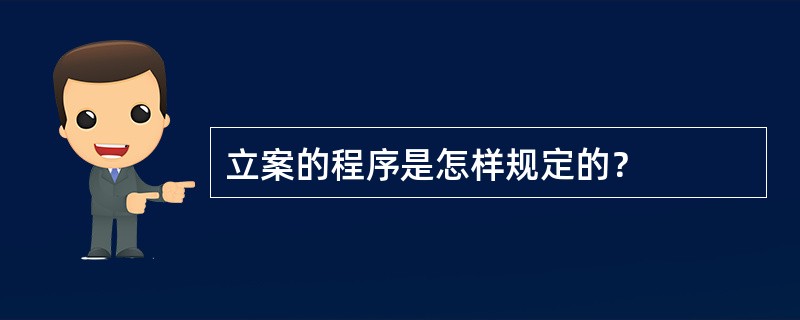 立案的程序是怎样规定的？