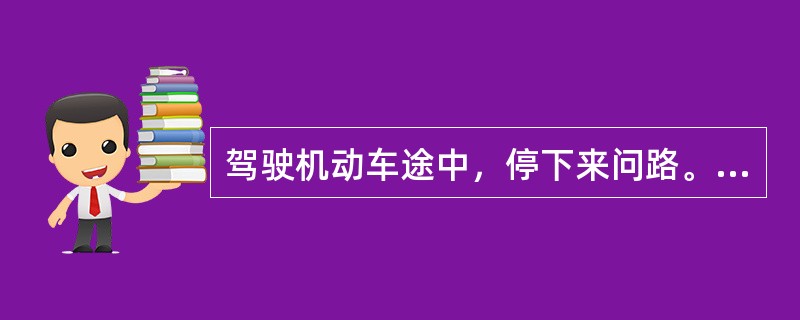 驾驶机动车途中，停下来问路。这时司机应（）。