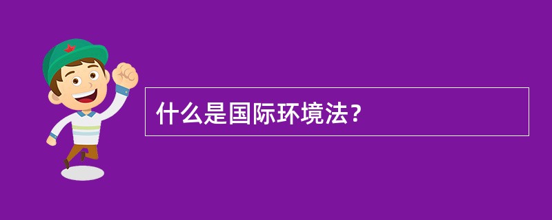 什么是国际环境法？