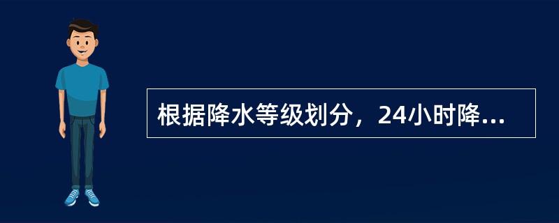 根据降水等级划分，24小时降水量为（）毫米时称为大～暴雨。