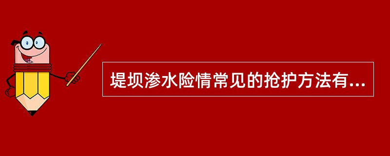 堤坝渗水险情常见的抢护方法有：黏土前戗截渗、（）、透水后戗。