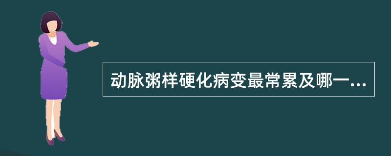 动脉粥样硬化病变最常累及哪一支冠状动脉（）