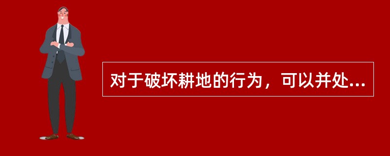 对于破坏耕地的行为，可以并处罚款，《土地管理法实施条例》第40条规定，罚款额为耕