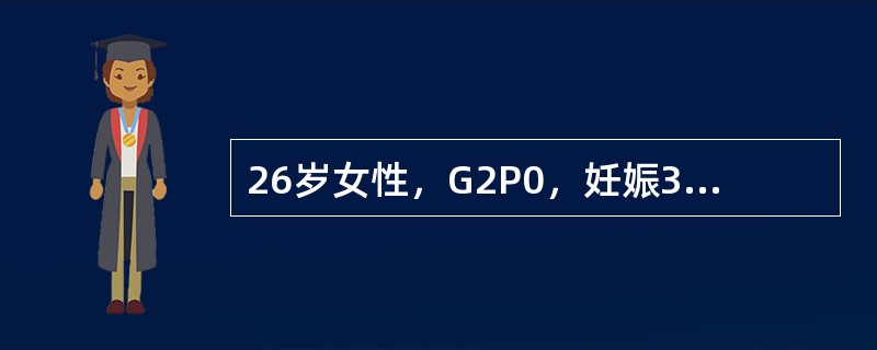 26岁女性，G2P0，妊娠36周，因2天前检查发现血压140/90mmHg，尿蛋