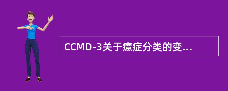 CCMD-3关于癔症分类的变化下面错误的是（）