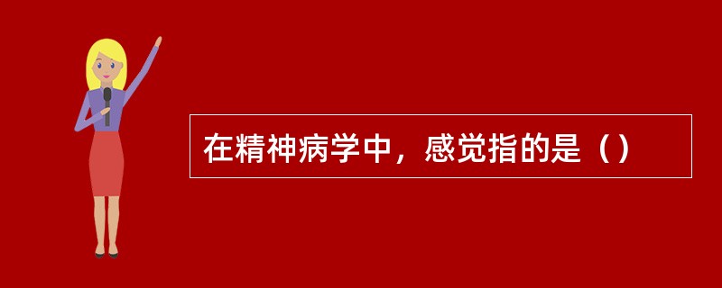 在精神病学中，感觉指的是（）