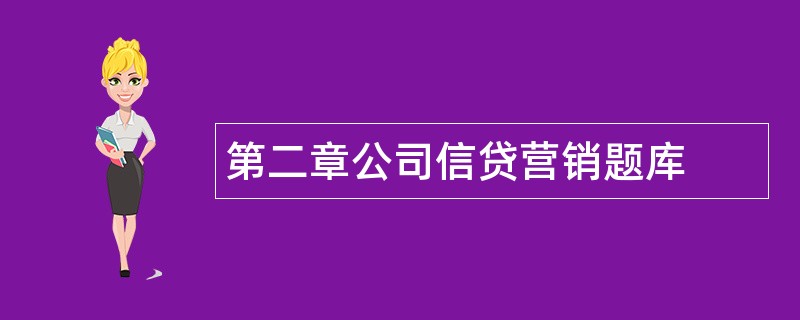 第二章公司信贷营销题库