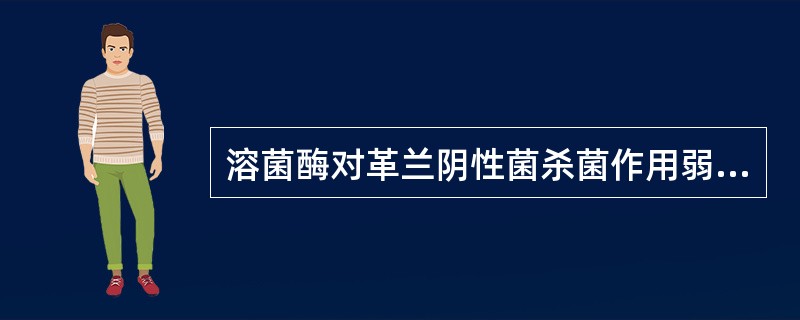 溶菌酶对革兰阴性菌杀菌作用弱，主要是因为（）.