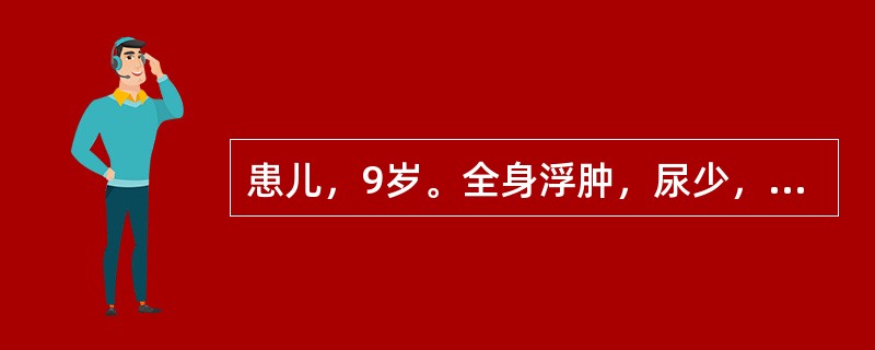 患儿，9岁。全身浮肿，尿少，头晕，头痛，恶心呕吐，舌淡嫩苔白腻，脉弦。其证候是（