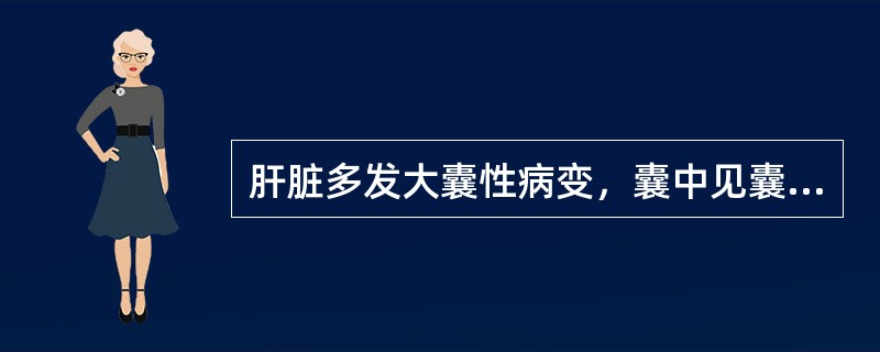 肝脏多发大囊性病变，囊中见囊，最可能是下列哪种病（）