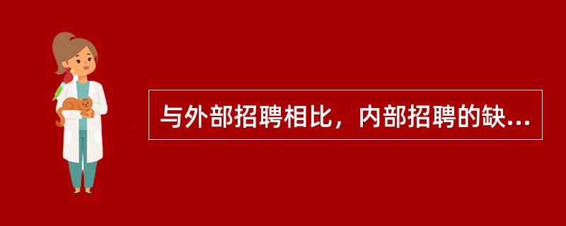 与外部招聘相比，内部招聘的缺点是（）。