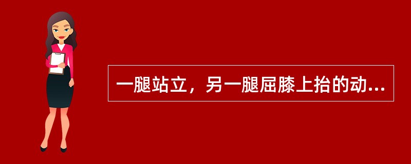 一腿站立，另一腿屈膝上抬的动作称为（）。