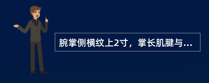 腕掌侧横纹上2寸，掌长肌腱与桡侧腕肌腱之间为（）穴。