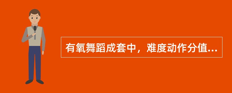 有氧舞蹈成套中，难度动作分值高于0.6分的减分为（）