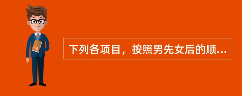 下列各项目，按照男先女后的顺序，分别属于男子和女子器械体操项目的是（）。