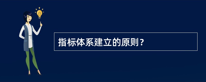 指标体系建立的原则？