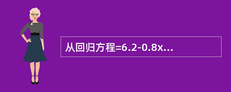 从回归方程=6.2-0.8x可以得出（）。