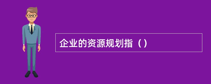 企业的资源规划指（）