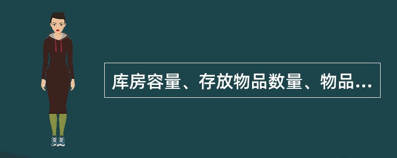 库房容量﹑存放物品数量﹑物品的物理性质等称为（）