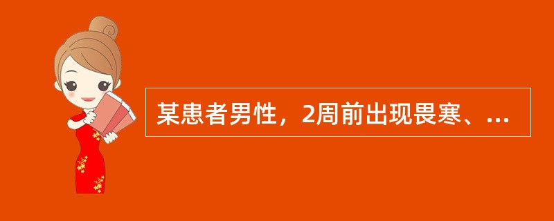 某患者男性，2周前出现畏寒、高热，伴剧烈头痛，全身肌肉疼痛，尤以腓肠肌痛明显，全