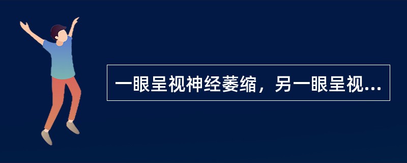 一眼呈视神经萎缩，另一眼呈视乳头水肿，常因为（）