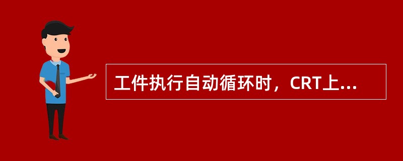 工件执行自动循环时，CRT上的绝对坐标显示的值是（）的位置。