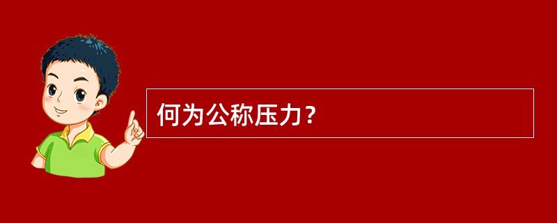 何为公称压力？