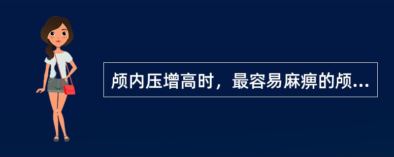 颅内压增高时，最容易麻痹的颅神经是（）