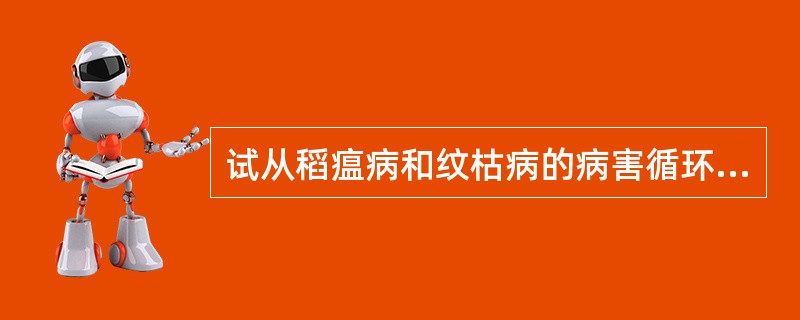 试从稻瘟病和纹枯病的病害循环和流行特点比较两病的防治策略和方法。