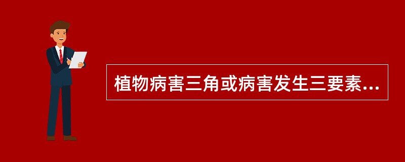 植物病害三角或病害发生三要素是（）、（）、（）。