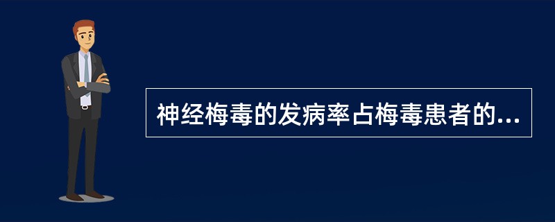 神经梅毒的发病率占梅毒患者的（）