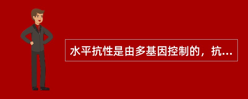 水平抗性是由多基因控制的，抗性遗传表现为质量遗传。